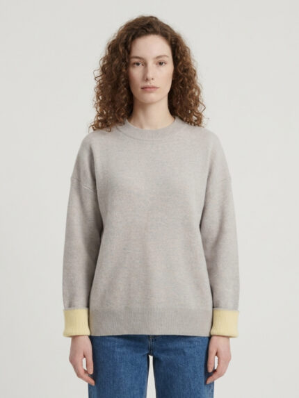 The Frankie Shop Hana light grey wool sweater