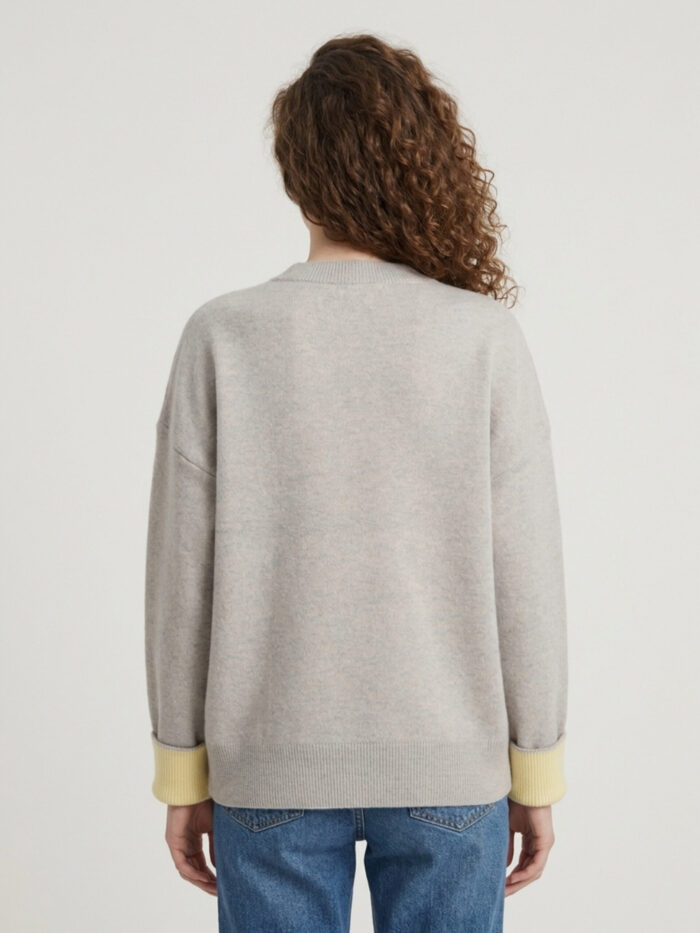 The Frankie Shop Hana light grey wool sweater