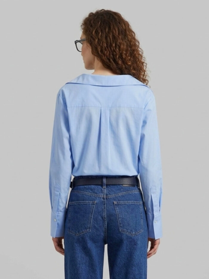 The Frankie Shop Mela light blue fitted shirt