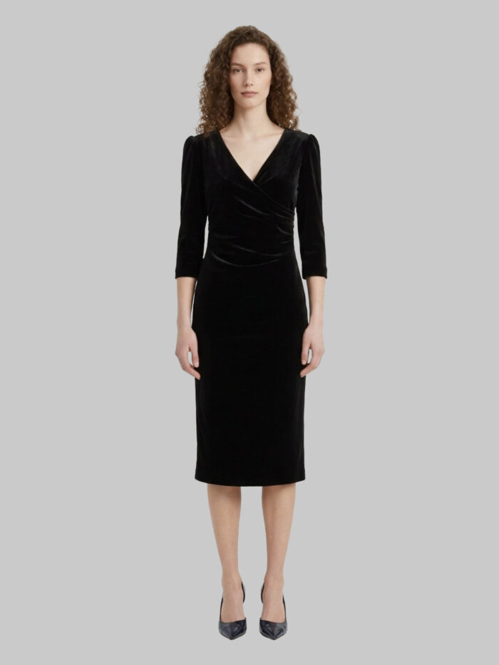 sutton new york black velvet midi dress Sutton New York Black velvet midi dress