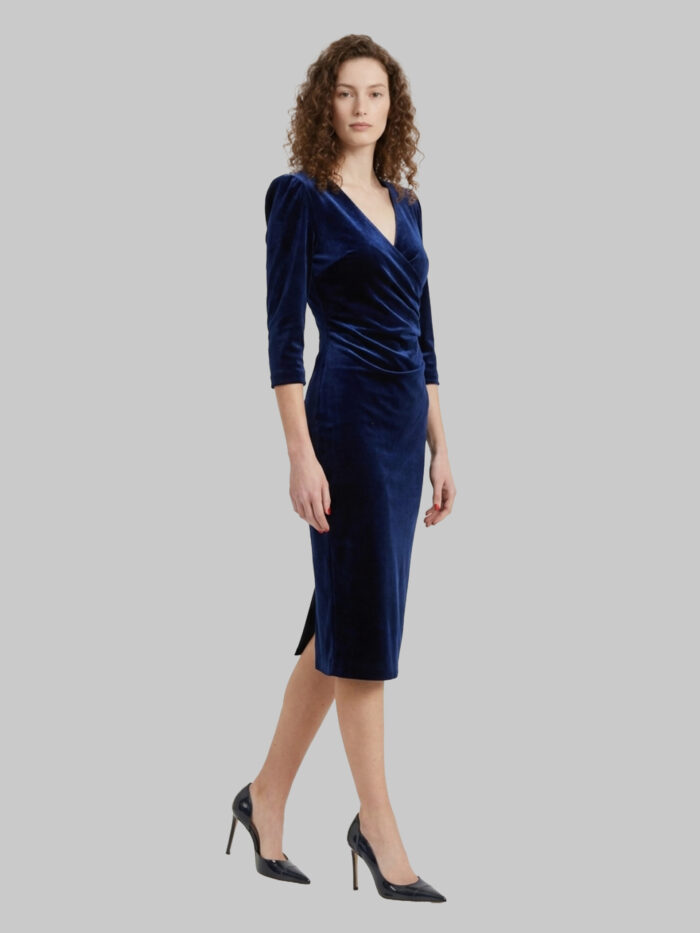 Sutton New York Blue velvet midi dress
