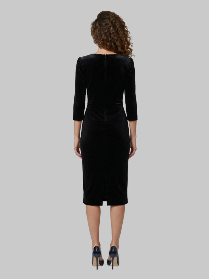 Sutton New York Black velvet midi dress