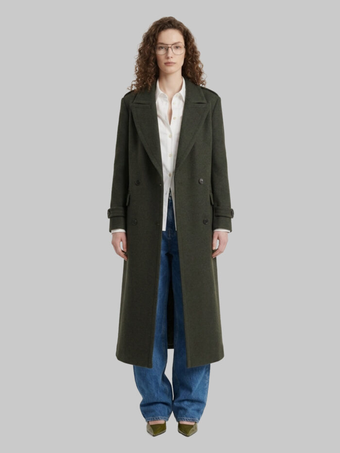 Sutton New York Military green double-breasted coat