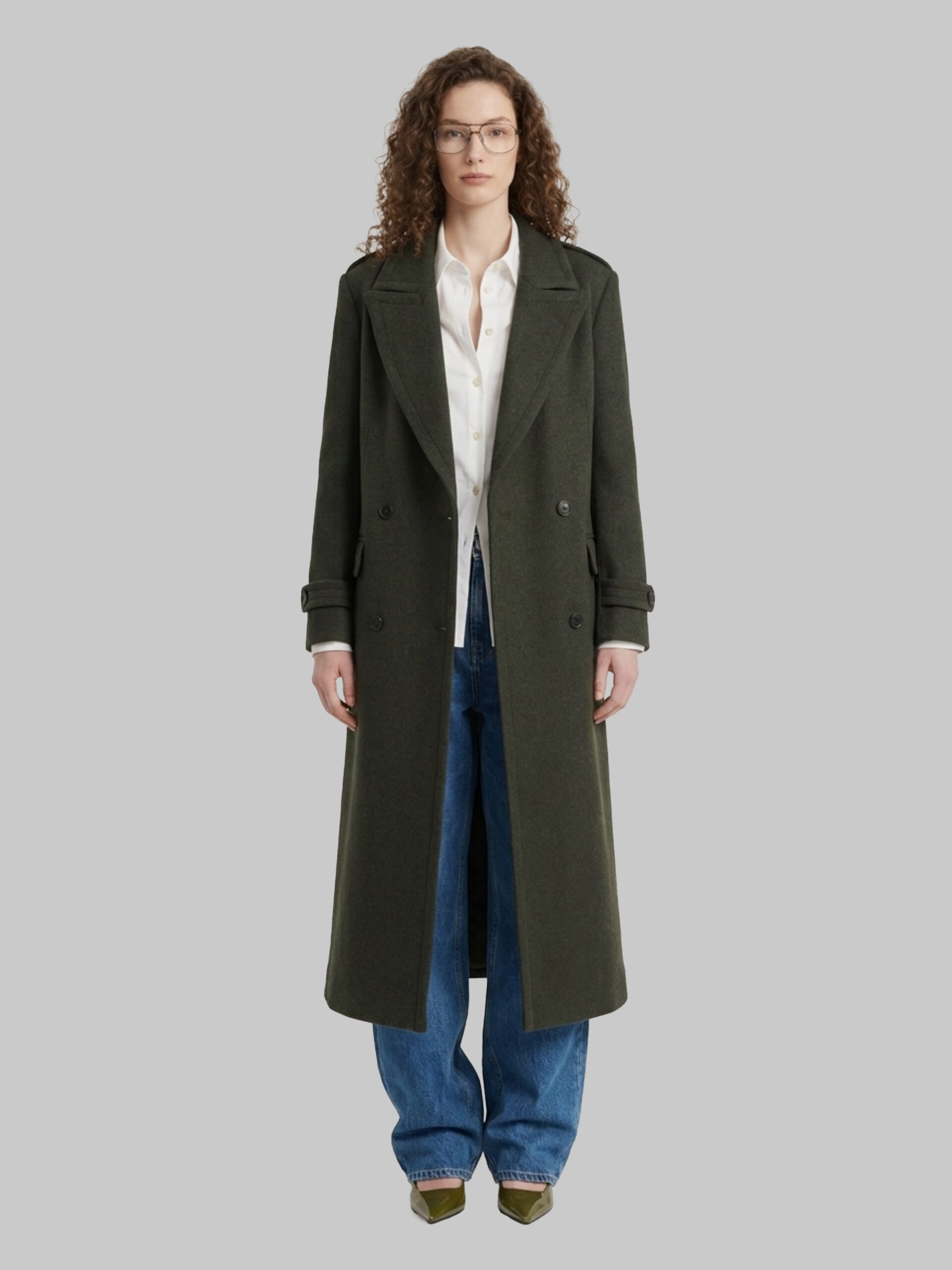 Sutton New York Military green double-breasted coat