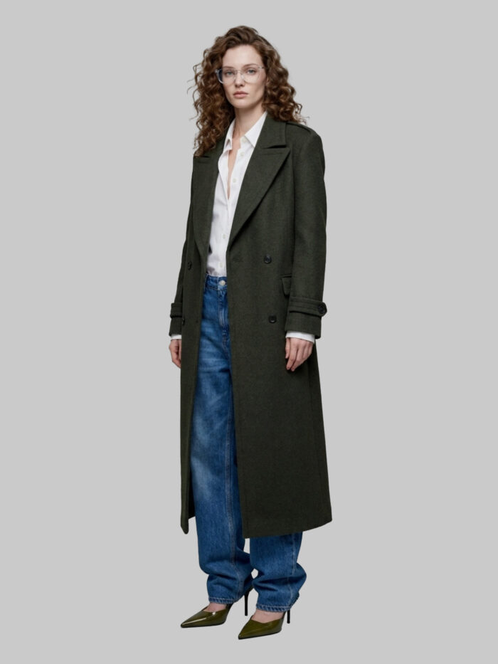 Sutton New York Military green double-breasted coat