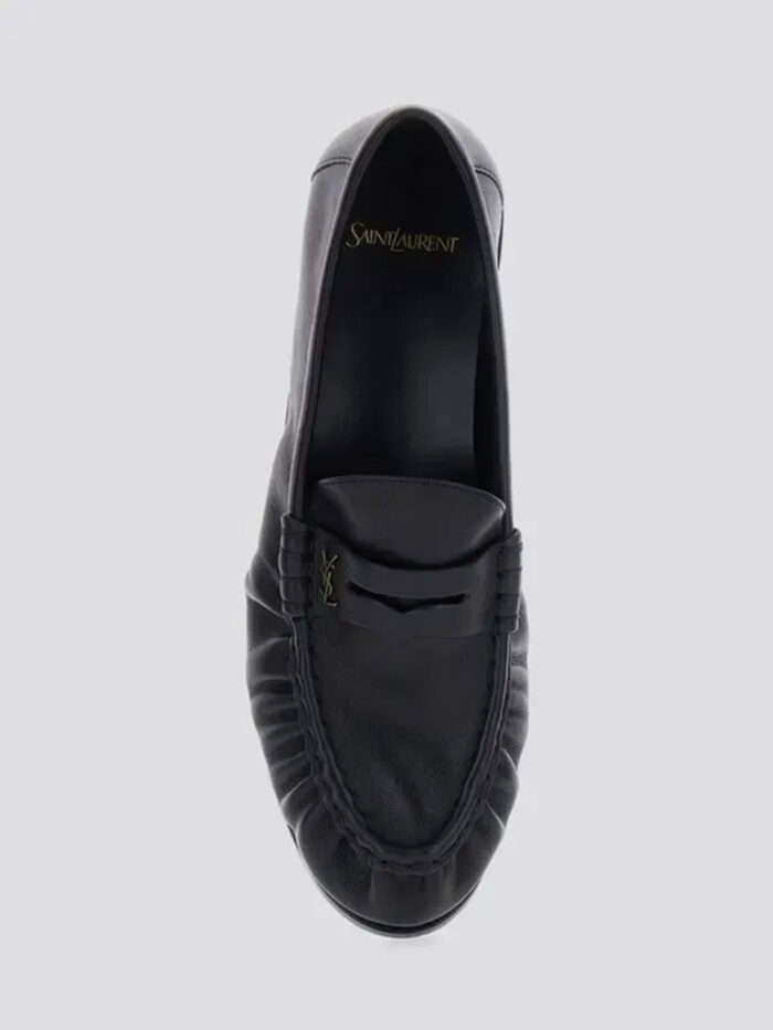 Saint Laurent Le Loafer moccasins in black matte leather