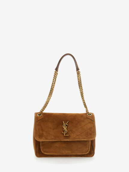 Saint Laurent Medium Niki bag in Caramel Cognac suede