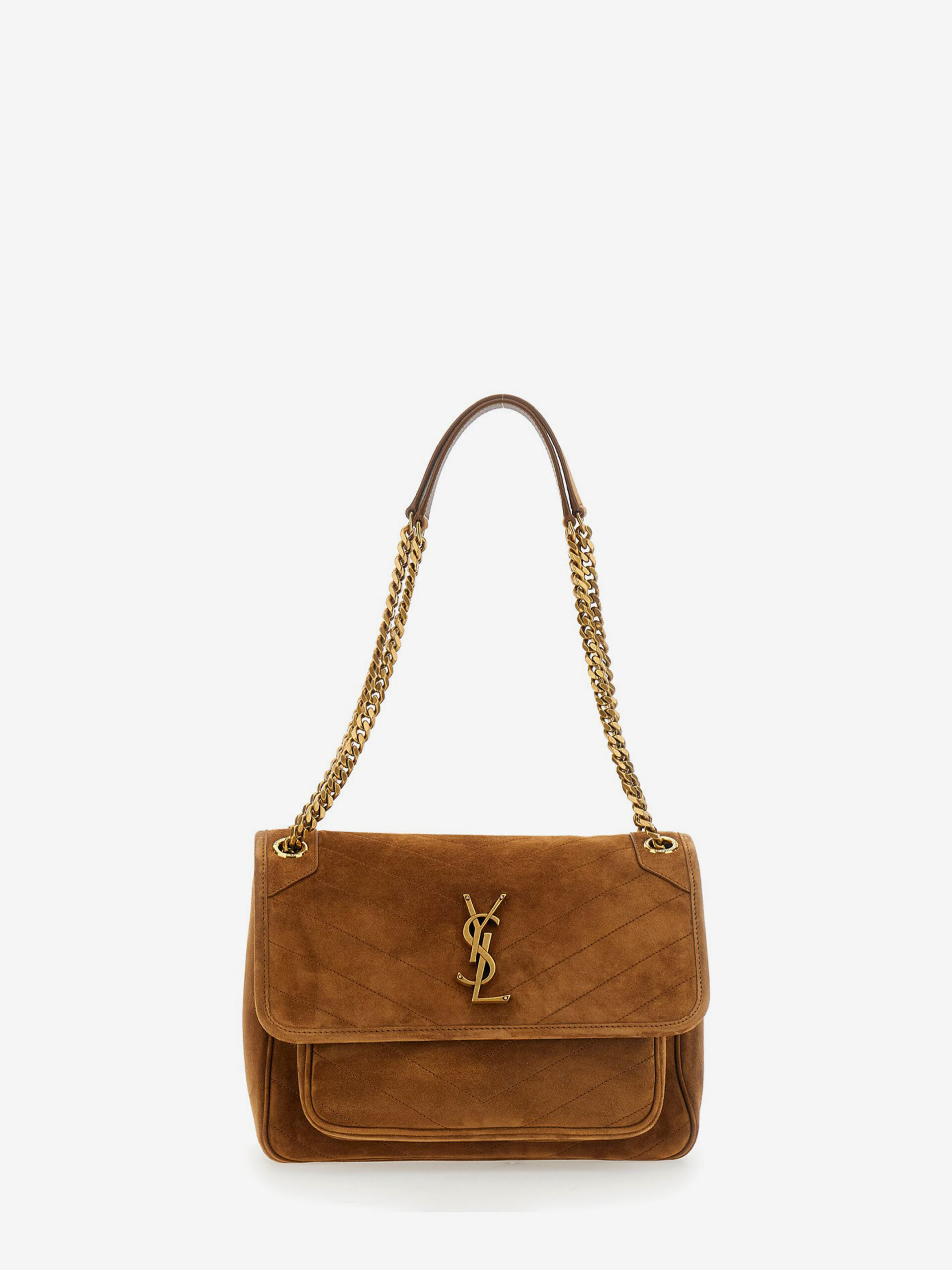 Saint Laurent Medium Niki bag in Caramel Cognac suede