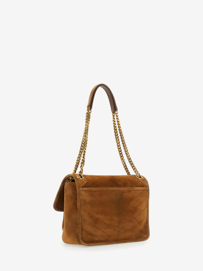 Saint Laurent Medium Niki bag in Caramel Cognac suede