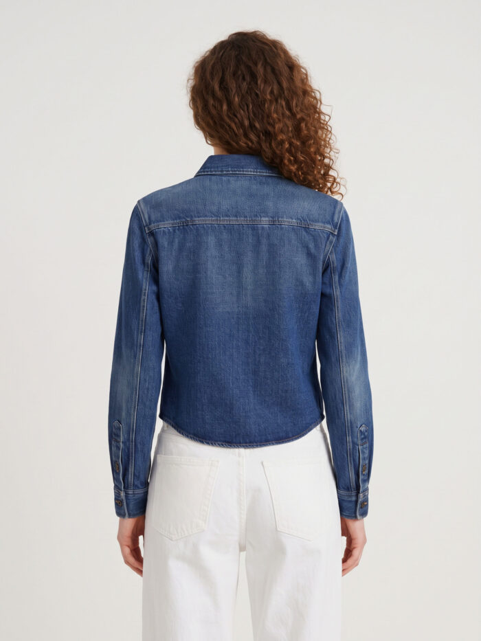 Saint Laurent Cassandre denim shirt in Reef Blue