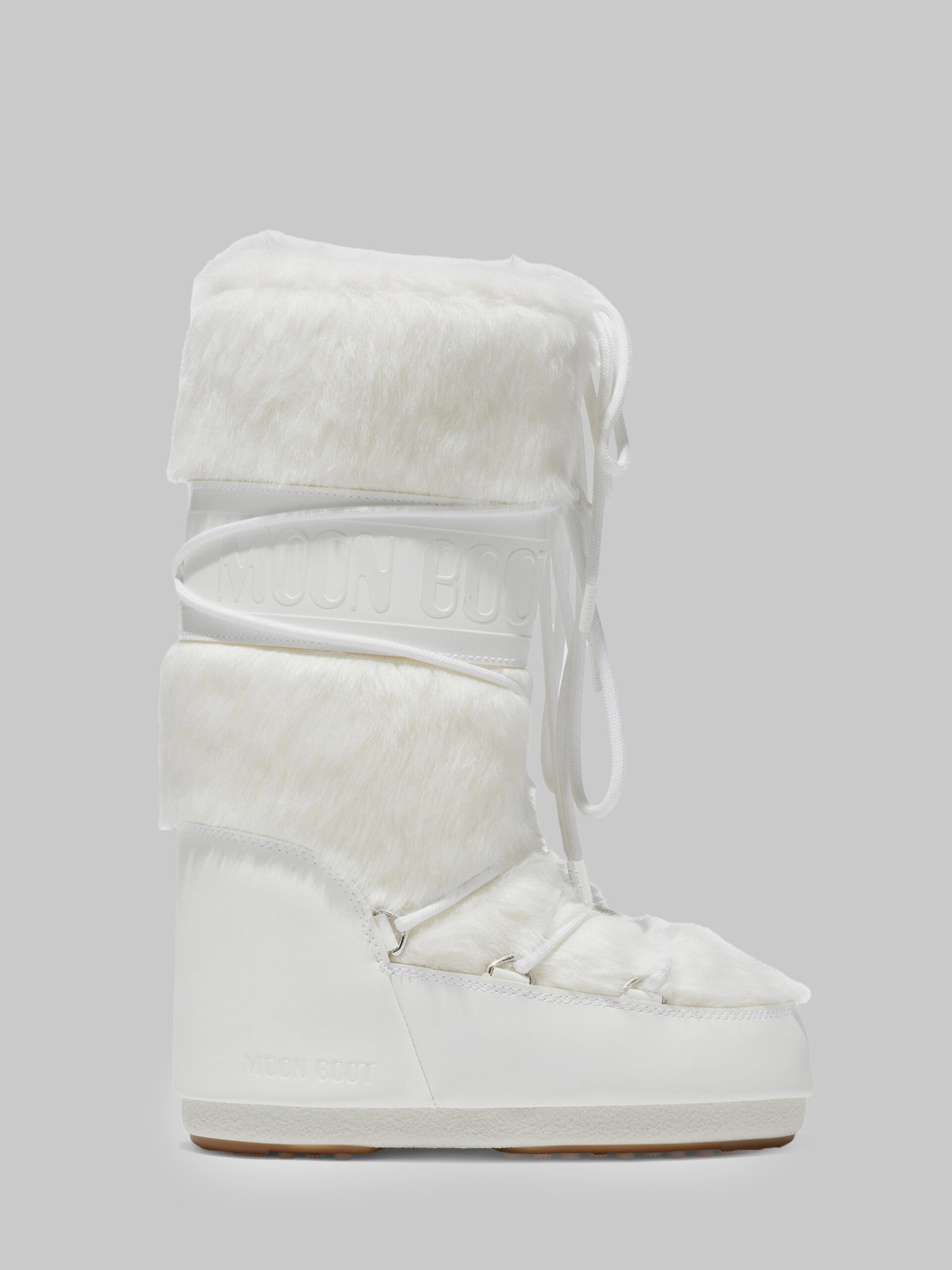 Moon Boot White Icon boot in faux fur.