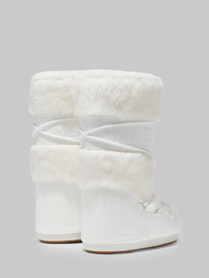 Moon Boot White Icon boot in faux fur.