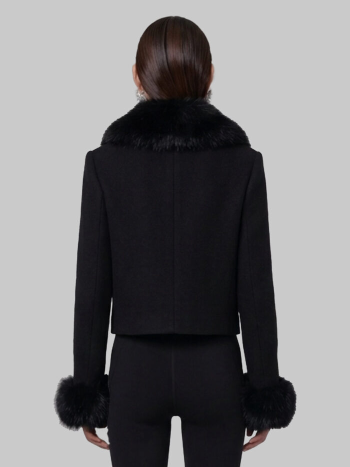 Self Portrait Short coat with faux fur inserts