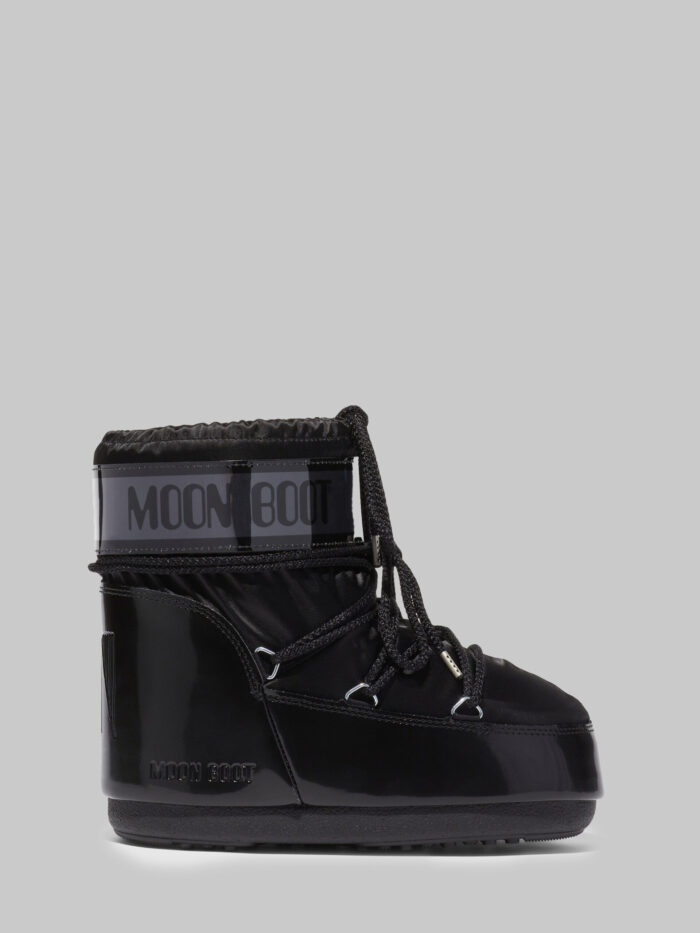 Moon Boot Black satin Icon Low Glance boots