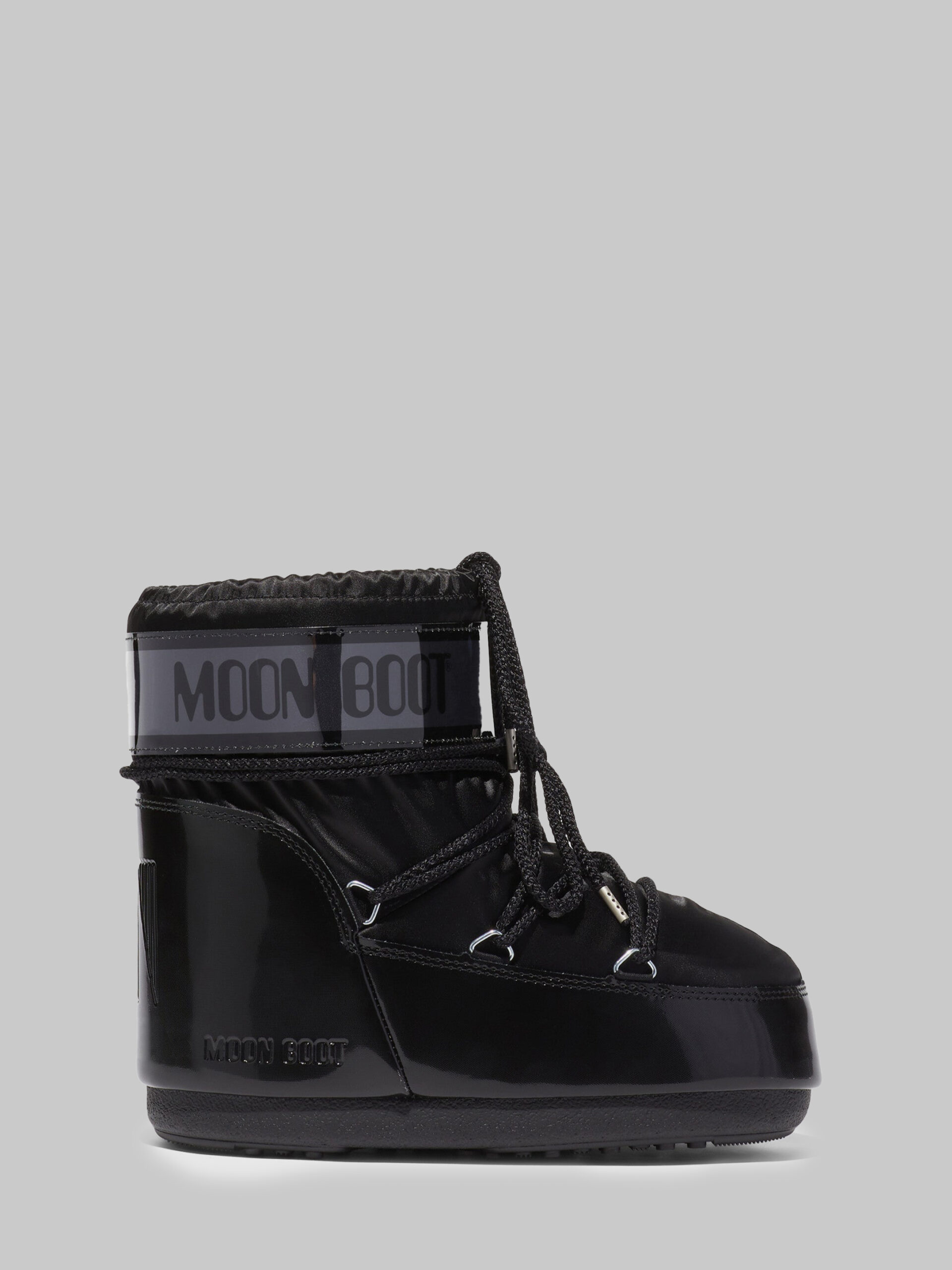 Moon Boot Black satin Icon Low Glance boots