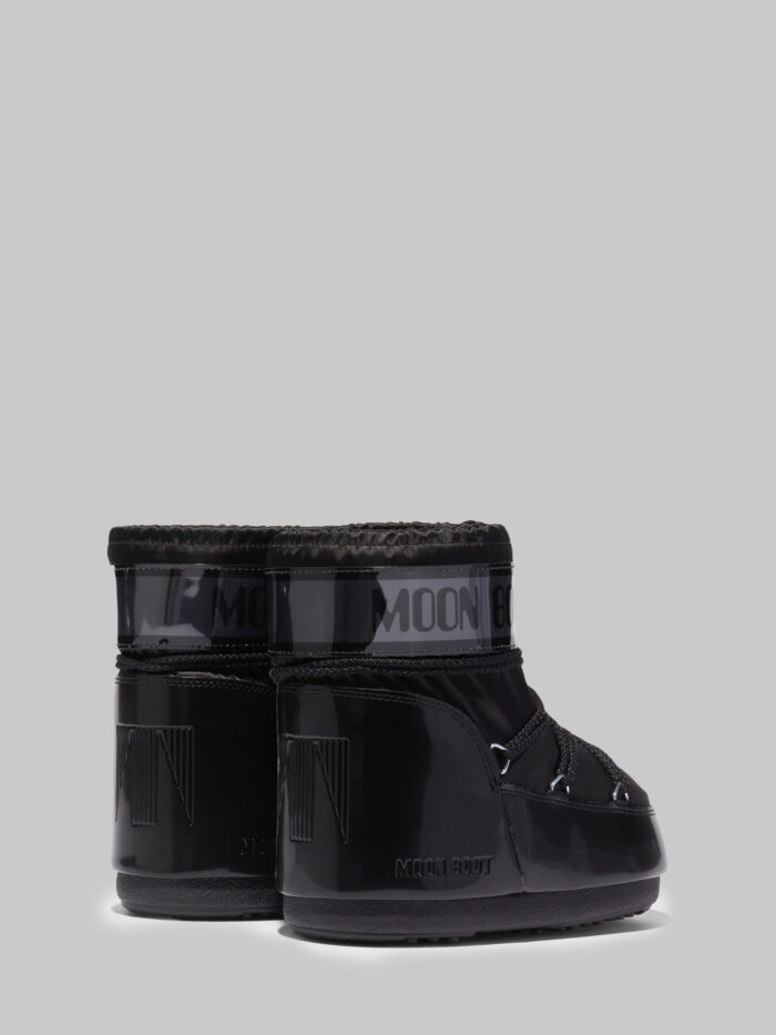 Moon Boot Black satin Icon Low Glance boots