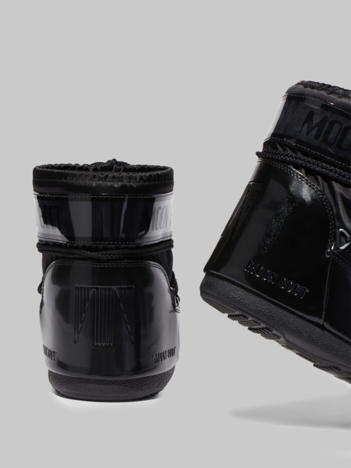 Moon Boot Black satin Icon Low Glance boots