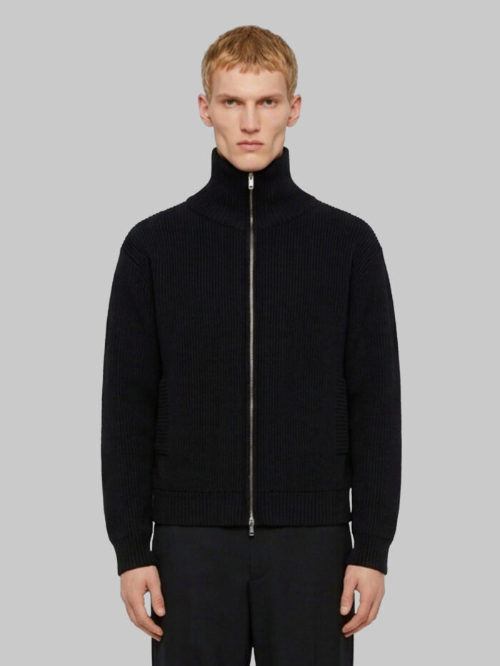 balenciaga high neck cotton blend cardigan Balenciaga High-neck cotton blend cardigan
