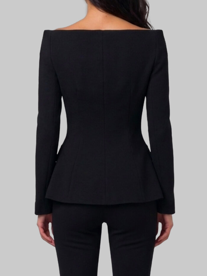 Self Portrait Black wool crepe jacket