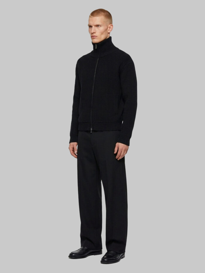 Balenciaga High-neck cotton blend cardigan
