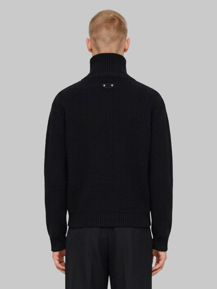 Balenciaga High-neck cotton blend cardigan