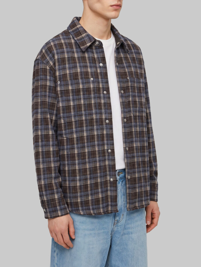 Dunst Quilted plaid flannel overshirt