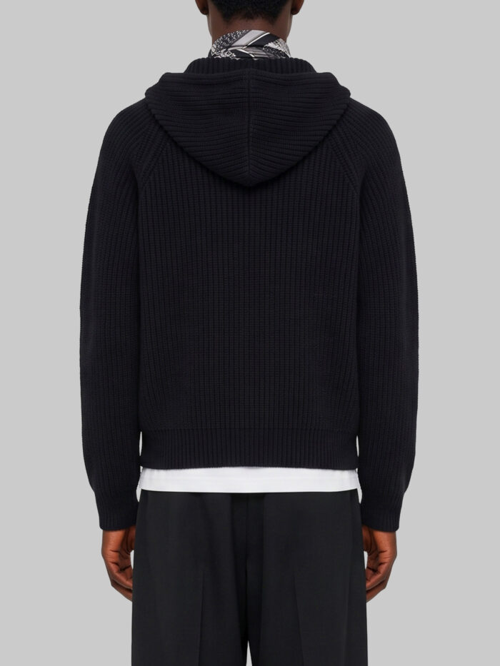 Dunst Black hooded knit cardigan