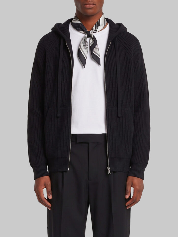 dunst black hooded knit cardigan Dunst Black hooded knit cardigan