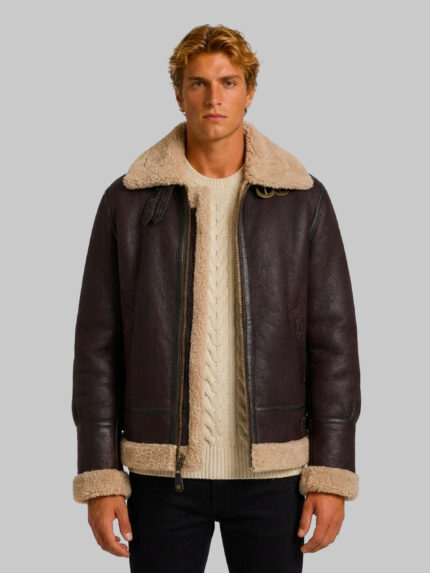 Schott Nyc Cordovan shearling aviator bomber
