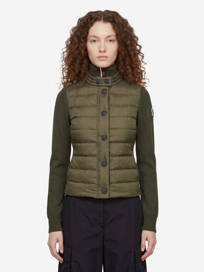 moncler grenoble padded wool blend cardigan Moncler Grenoble Padded wool-blend cardigan