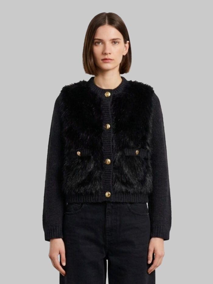 moncler padded wool and alpaca blend cardigan Moncler Padded wool and alpaca blend cardigan
