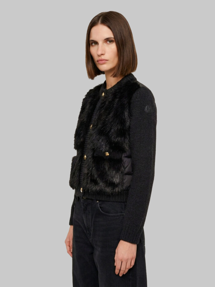 Moncler Padded wool and alpaca blend cardigan
