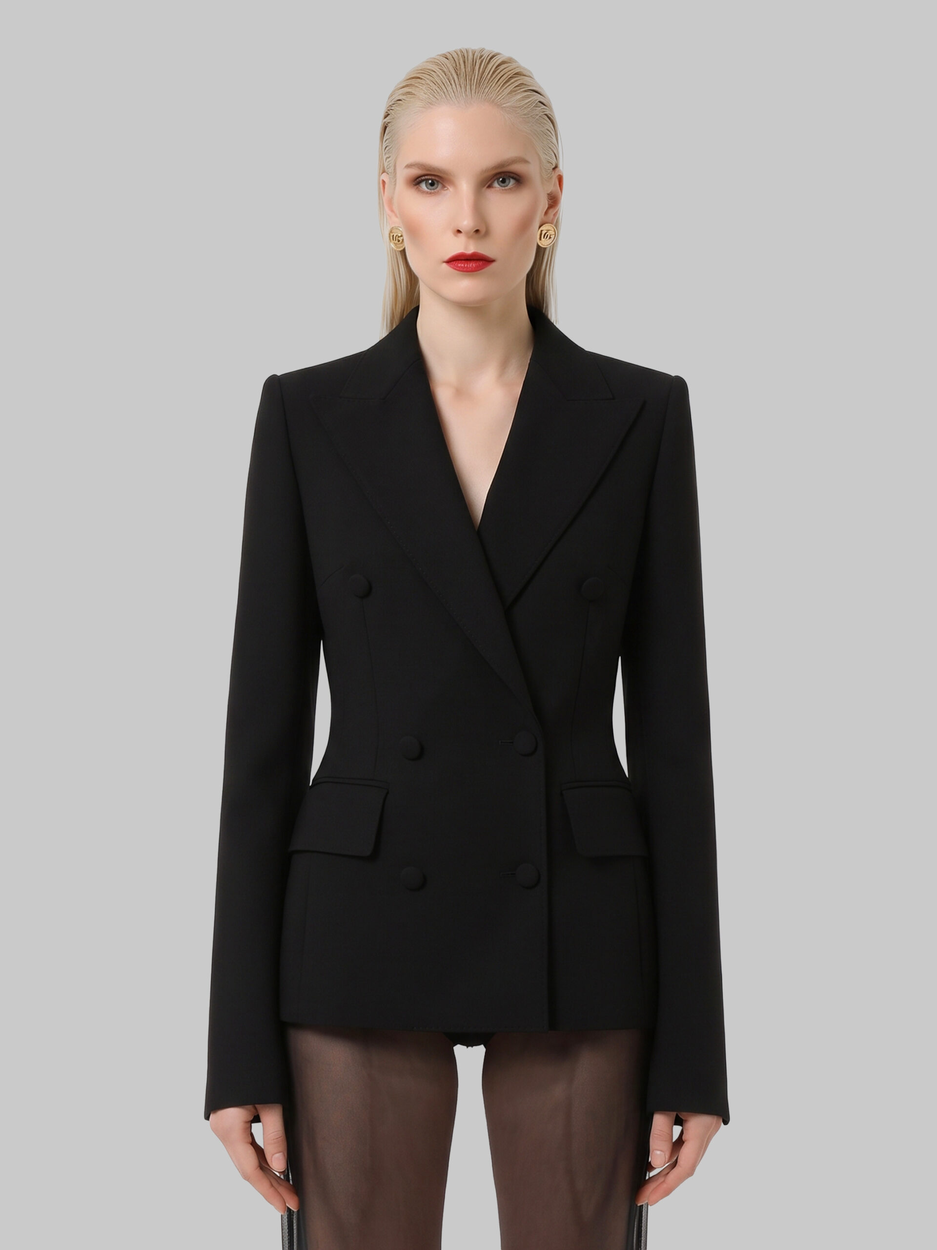 Dolce&gabbana Double-breasted wool double crêpe jacket