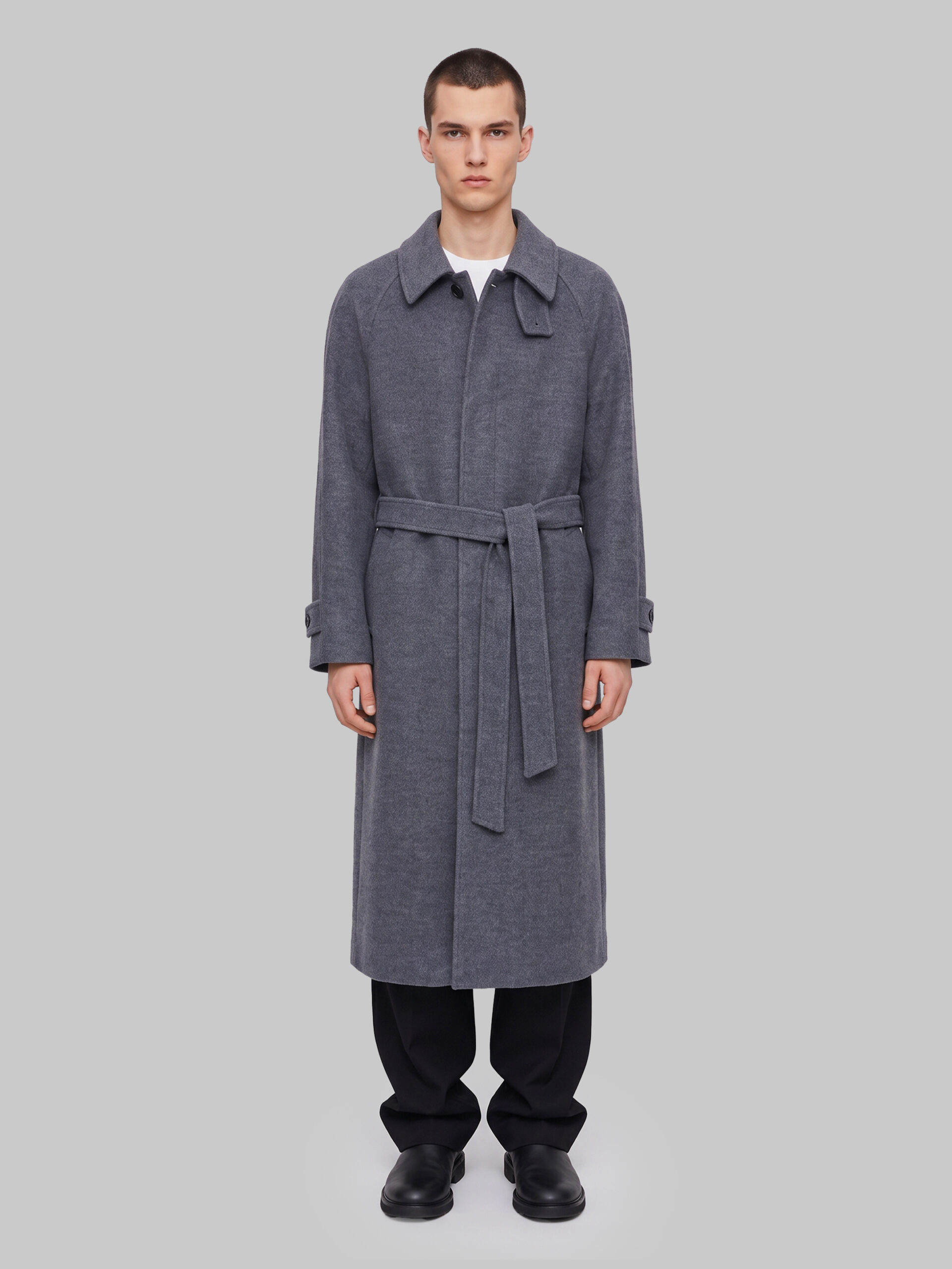 Dunst Grey melange cashmere coat
