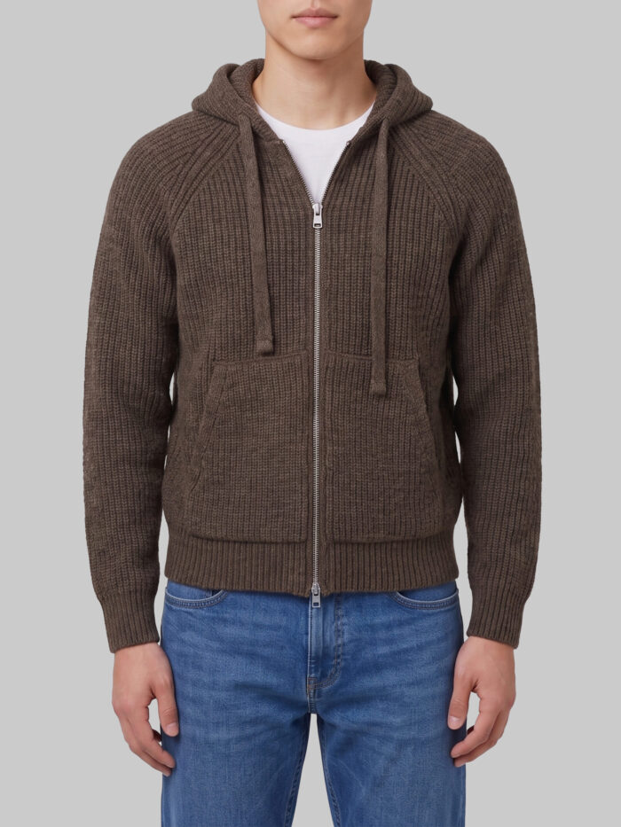 dunst brown hooded knit cardigan Dunst Brown hooded knit cardigan