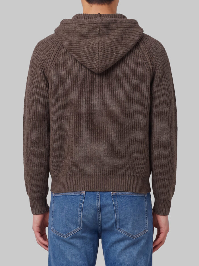 Dunst Brown hooded knit cardigan