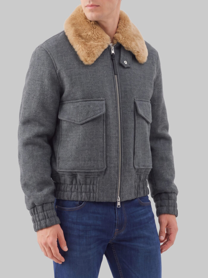 Ami Paris Virgin wool bomber jacket with removable shearling