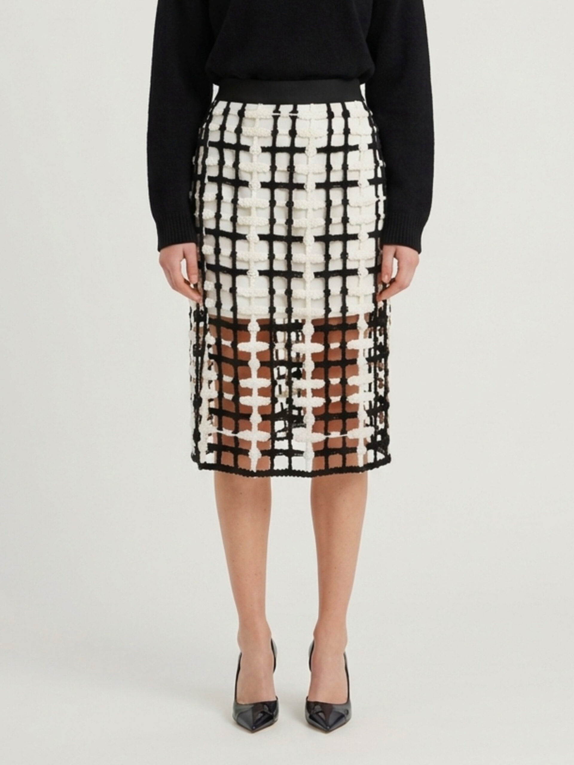 Sutton New York Black  mesh midi skirt