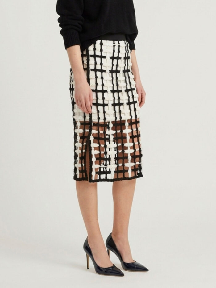 Sutton New York Black  mesh midi skirt