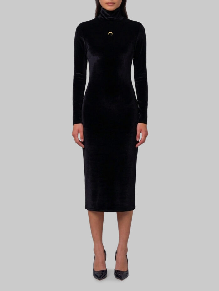 marine serre moon logo velvet fleece midi dress Marine Serre Moon logo velvet fleece midi dress