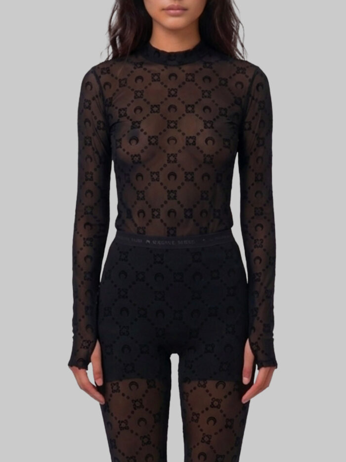 marine serre monogram mesh flock second skin top Marine Serre Monogram mesh flock second skin top