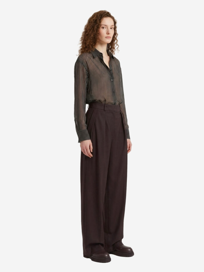The Frankie Shop Brown pleated Ripley pants