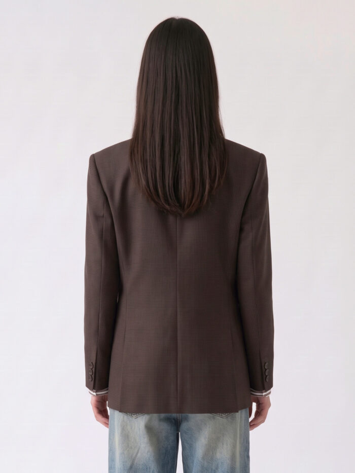 The Frankie Shop Brown Prince of Wales check Jade blazer