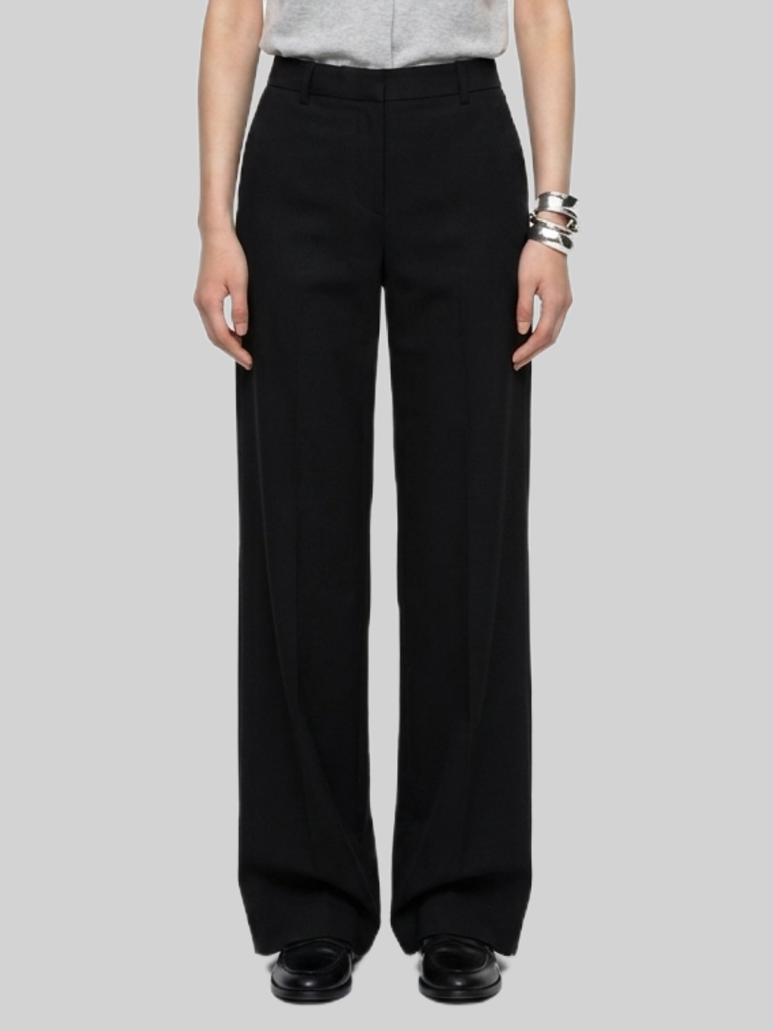 Sutton New York Elastic-waist satin trousers