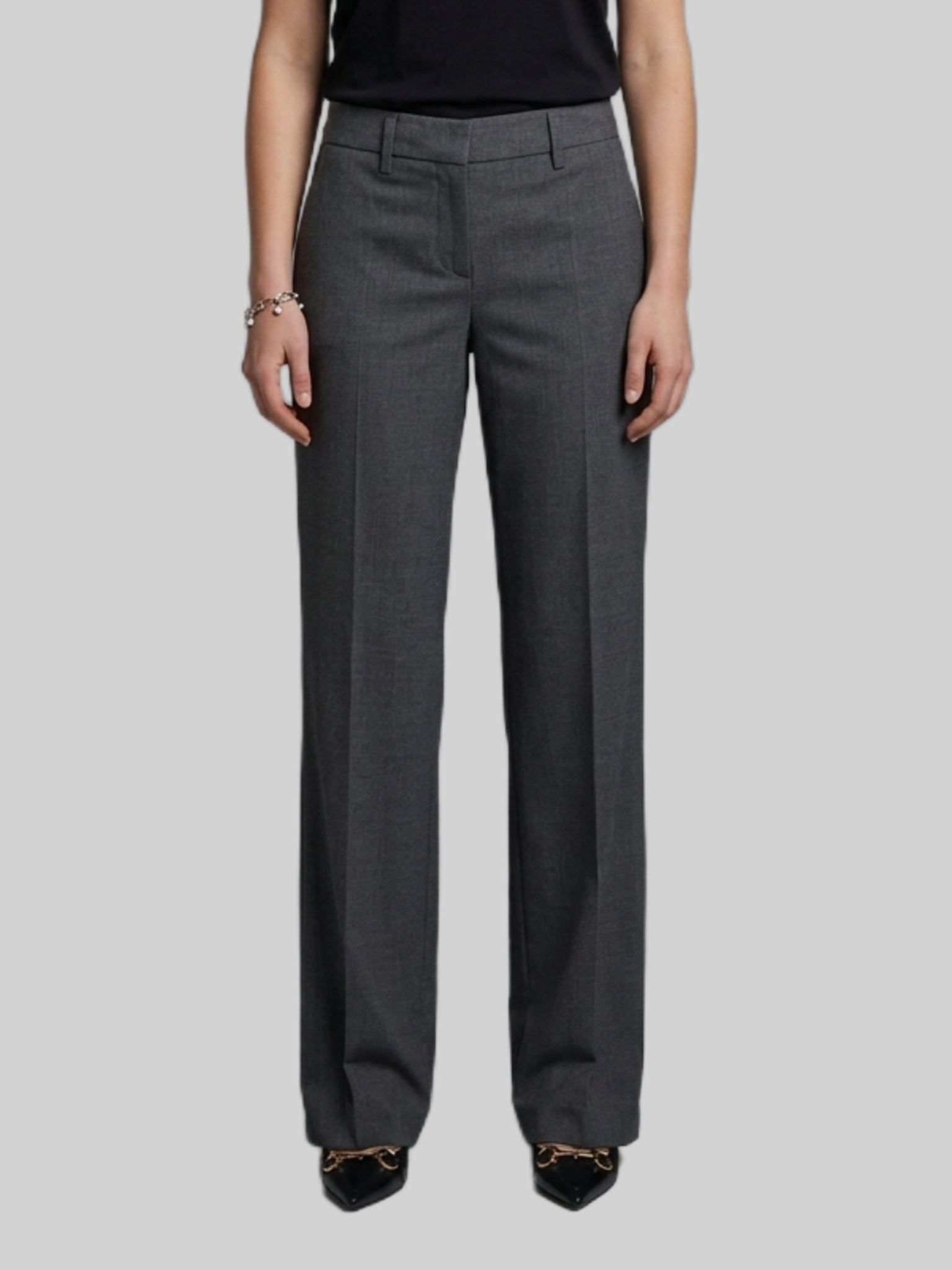 Sutton New York Wide-leg stretch canvas trousers