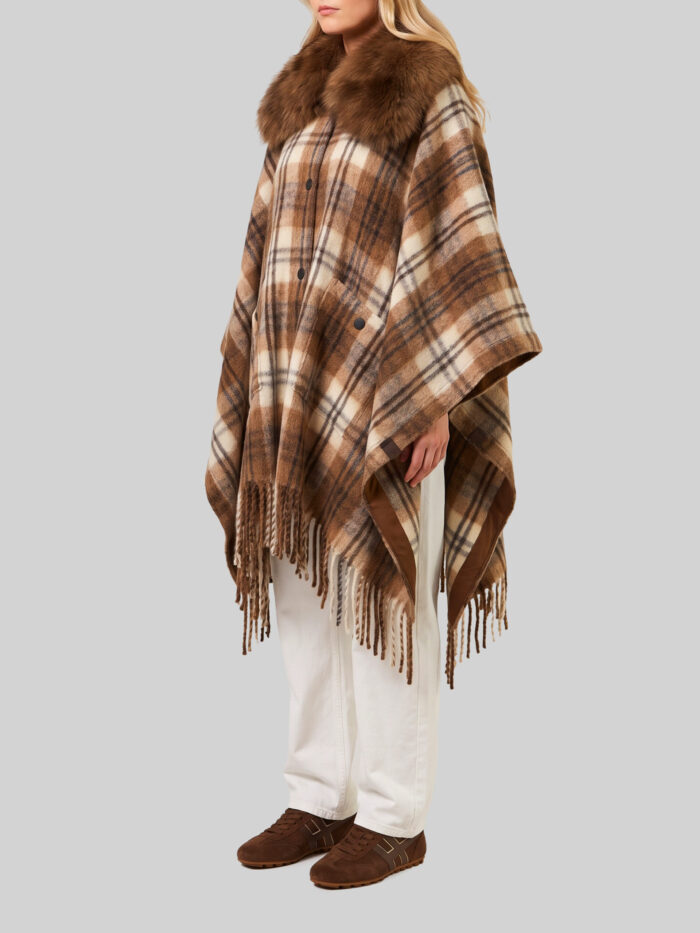 Moncler Grenoble Cape with faux fur detail