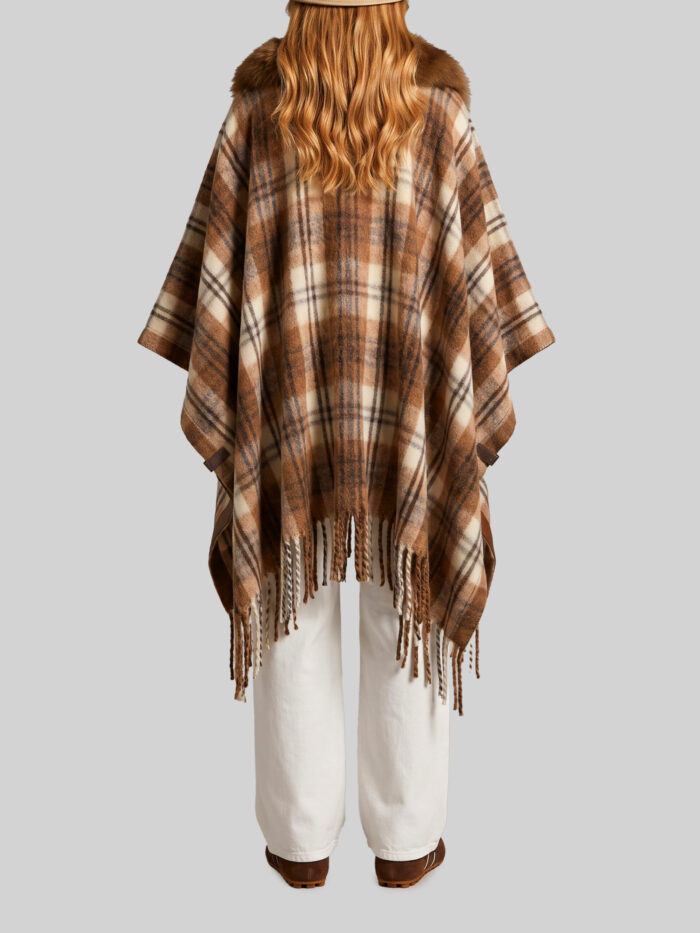 Moncler Grenoble Cape with faux fur detail