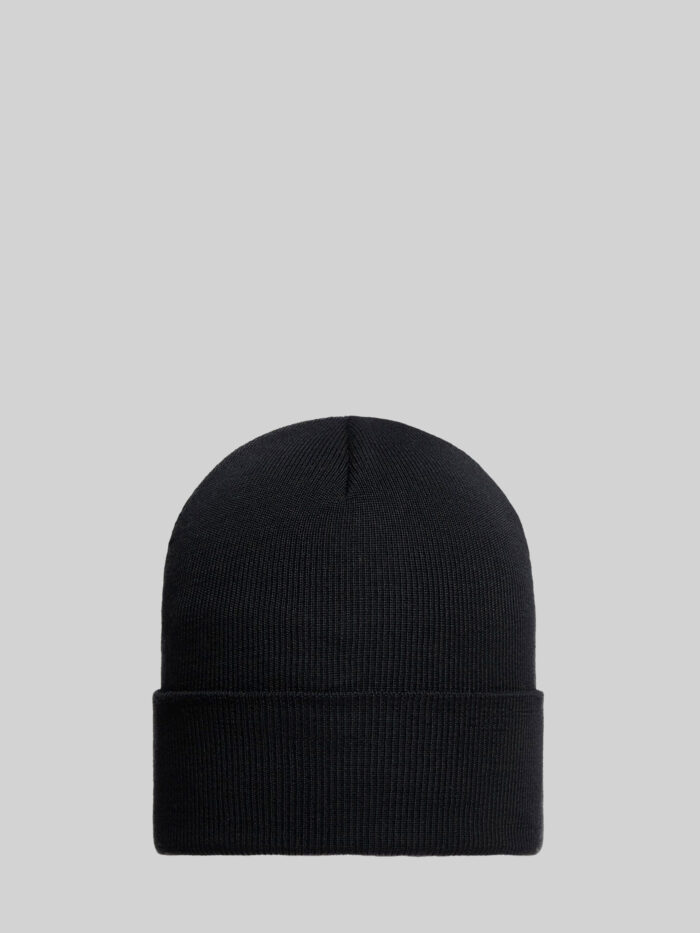 Moncler Grenoble Black wool beanie with logo