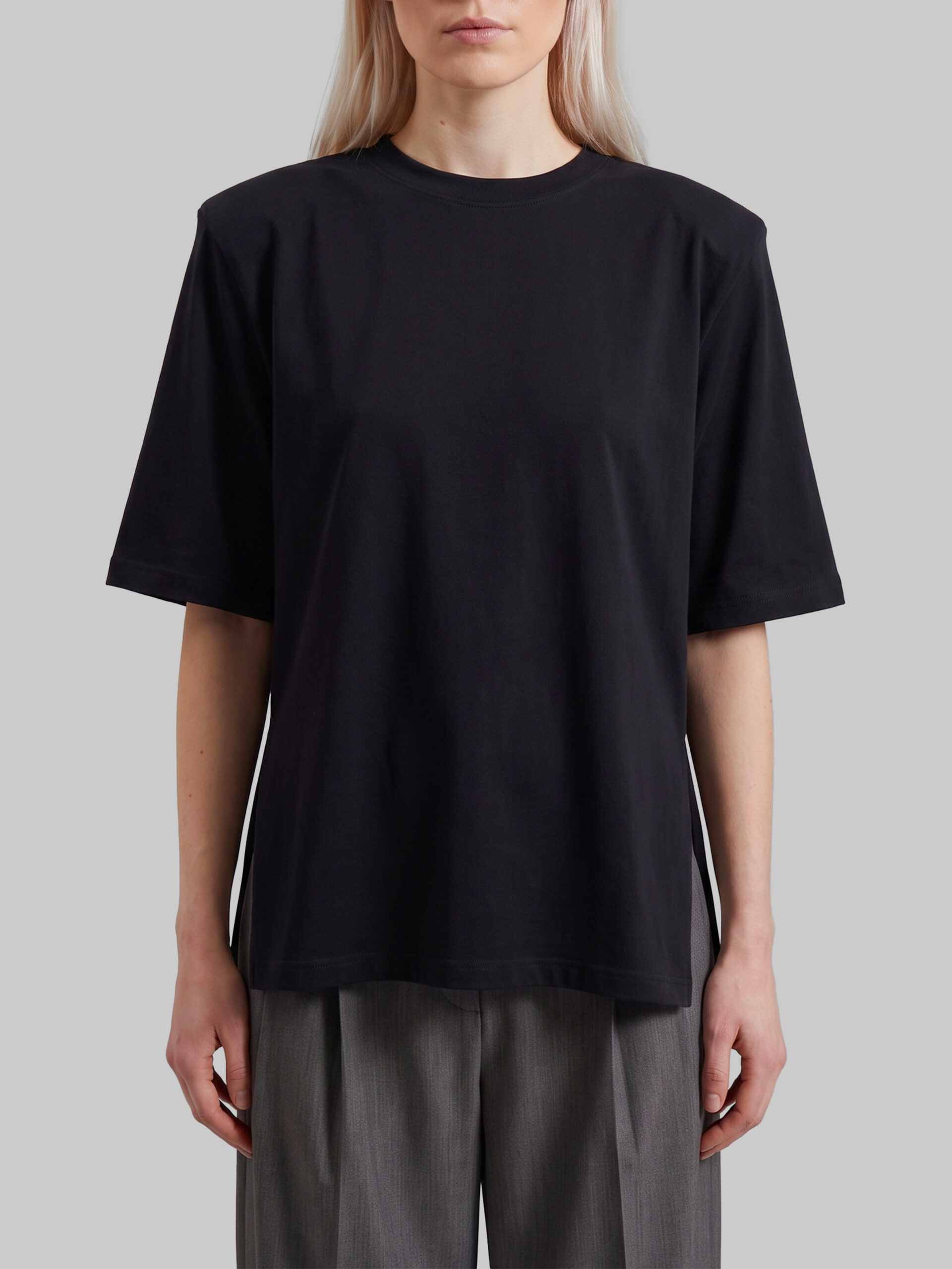 The Frankie Shop Black Anira padded T-shirt