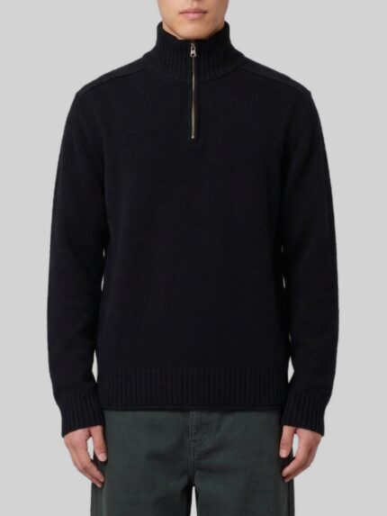 Guest In Residence Black half zip turtleneck